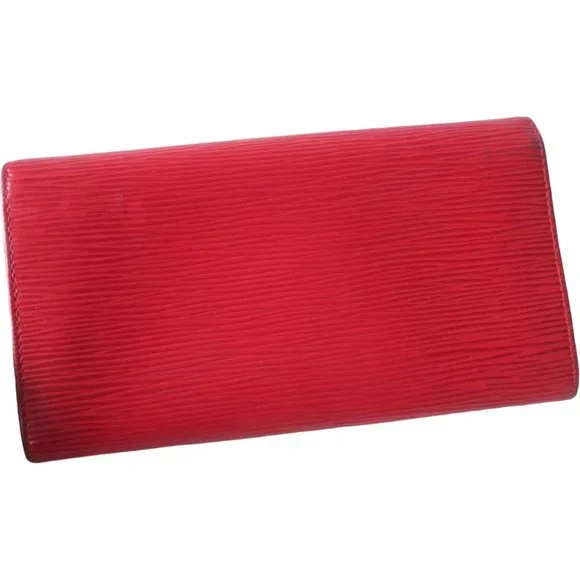 409099F V Louis Vuitton Wallet Long Sarah Bifold Red Epi - Picture 2 of 11